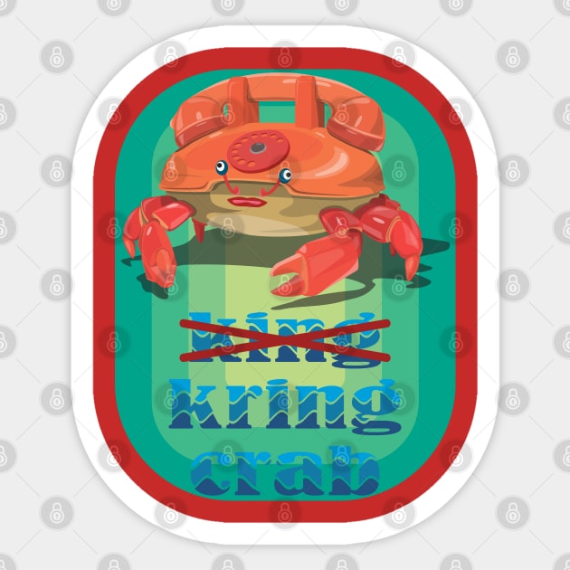 King crab or kring crab Sticker by tepy 